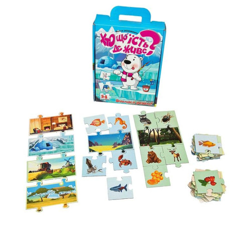 Настольная игра пазлы "Хто що їсть?" "ЯУ" (30910)